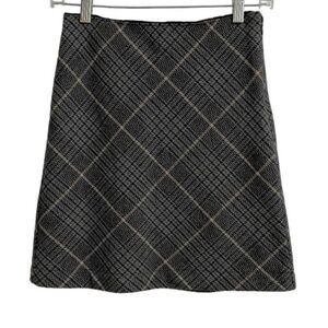 NWT Abercrombie & Fitch Plaid Skirt Women’s Size S Wool Blend Grey Black Pink